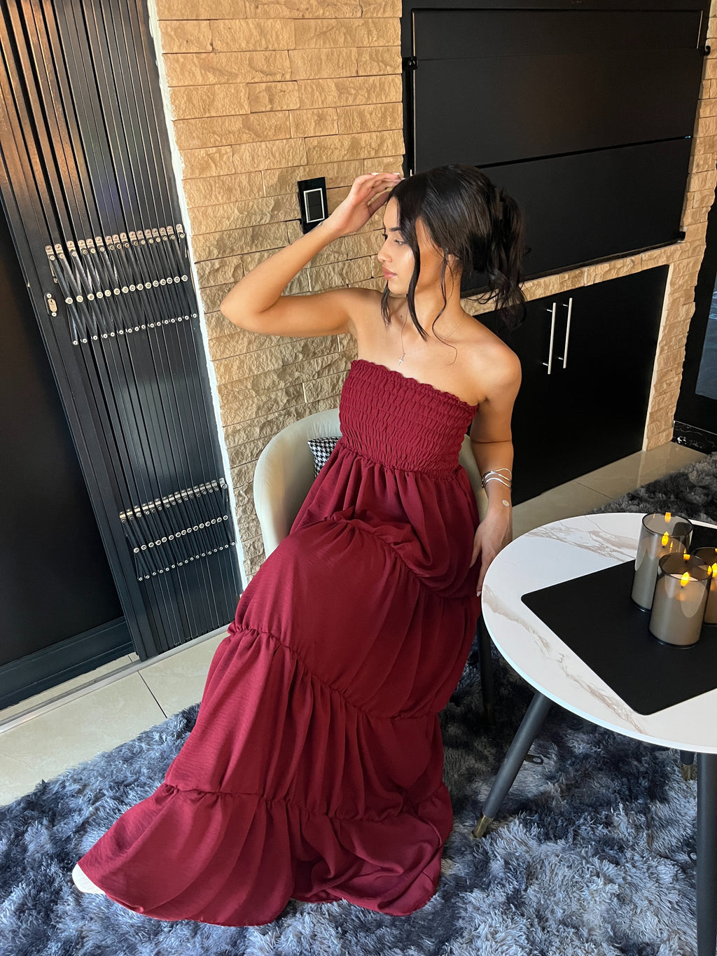 cherry maxi dress